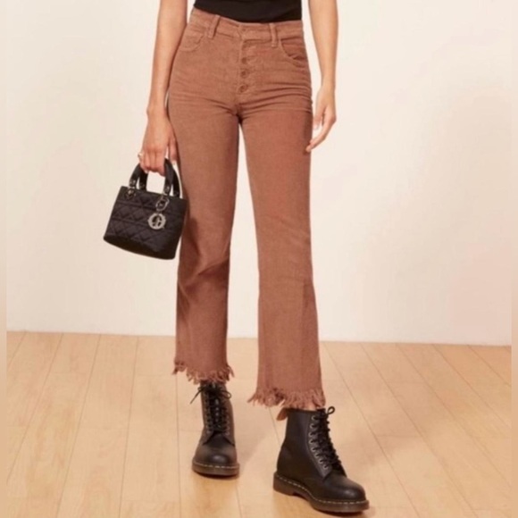 Reformation Jessie Pant in Chestnut Corduroy - Picture 8 of 8